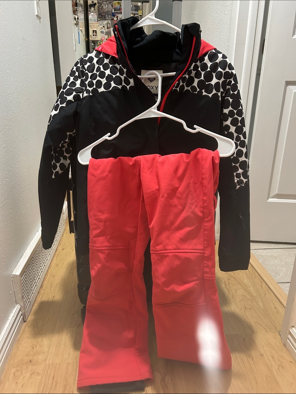 Roxy Black Jacket with Coral Pink Snow Pants